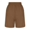 thumbnail image 5 of MIUOWANP Half Pants for Women Solid Color Drawstring Elastic Waist Shorts Comfortable Casual Shorts Size XXL(12)Brown, 5 of 6