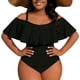 thumbnail image 3 of Tamaño Más Traje de Baño Tops para las Mujeres Traje de Baño de Impresión Unido con Pantalones de Baño Cintura Alta Ropa de Playa de Control Del Estómago, 3 of 4