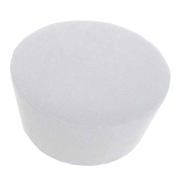 Ruiboury Housse de Repose-Pieds Ronde Surdimensionnée Moderne Élégante pour Ottoman Chic Extensible Blanc 48-55cm