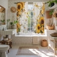 thumbnail image 4 of Farmhouse Sunflower Kitchen Curtains 63 Inch Length, Vintage Daisy Butterflies Rustic Burlap Tiers Curtains for Living Room Berdoom, Light Filtering Drapes Window Treatment 2 Panels 42"Wx63"L, 4 of 8
