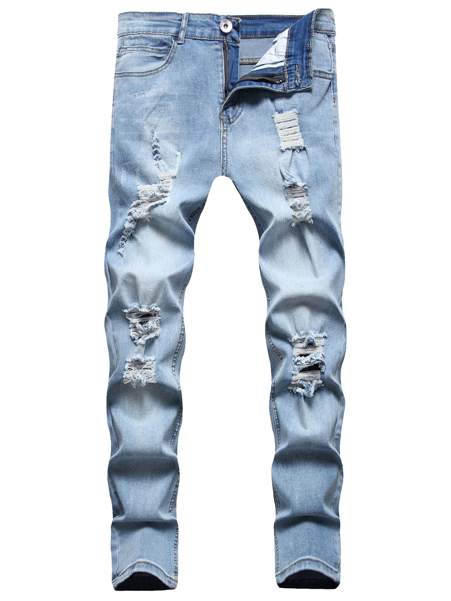 Slim-Fit Ripped Pants New Men's Painted Jeans Patch Pants | Ripped jeans men,  Slim fit ripped jeans, Ripped denim pants