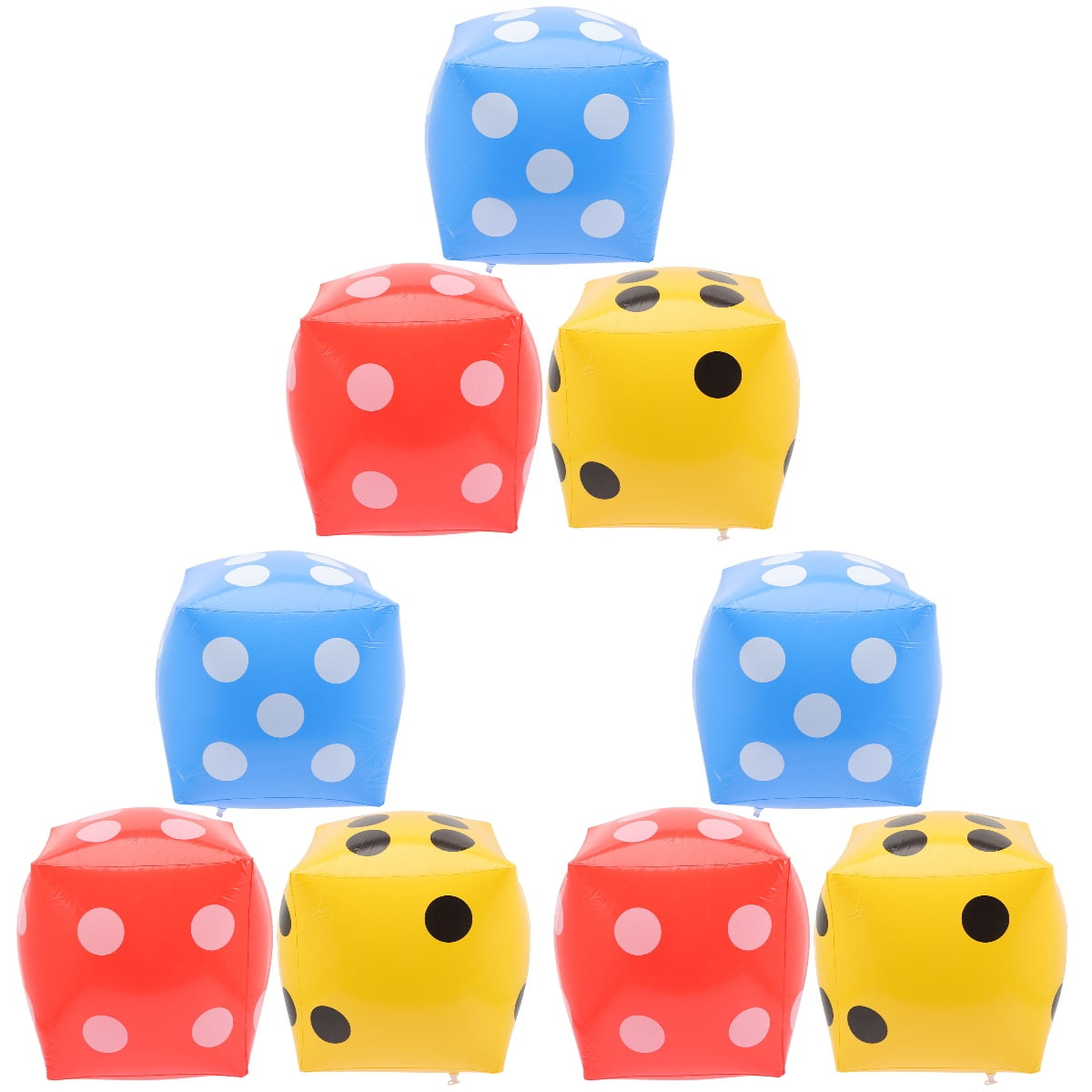 9 pcs Inflatable Dice PVC Blow Up Dice Toy Inflatable Dice Theme Party Decorations