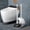 Gray Plunger Toilet Brush Combo, variant on 8 Pack Household Cleaning Sponges, Carborundum Sponge Multi-Scene Durable Kitchen Cleaning Tool for Quickly Removing Rust Cleaning Pots and Pans