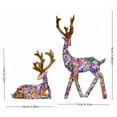 thumbnail image 3 of Creative Pattern Christmas Reindeer - Holiday Party Deer Figurine Statues Dinner Tabletop Decorations Centerpiece - 2pc, 3 of 5