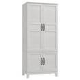 thumbnail image 4 of Armoire Wardrobe Closet with 4 Doors,72" Wooden Wardrobe Cabinet with Hanging Rod, Freestanding Tall Clothing Armoire Cabinet with 18 Adjustable Shelves for Bedroom, Clothes, 4 of 8