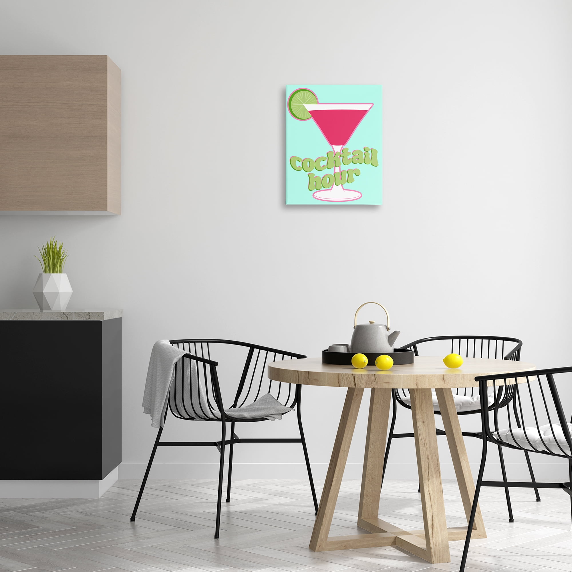 Stupell Industries Retro Cocktail Hour Food & Beverage Painting Wrapped Canvas Art Print Wall Art, 16 x 20