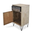 thumbnail image 4 of Contemporary Home Living 32" Brown and Beige Distressed Finish Plank Table, 4 of 6