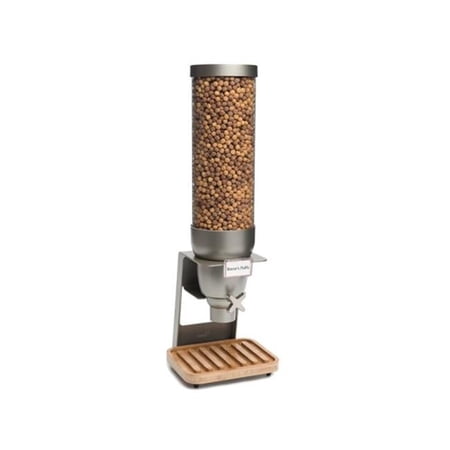 Rosseto Serving Solutions EZ550 Single Container Table-Top Cereal Dispenser with Bamboo Tray- 2 Gallon