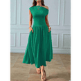 thumbnail image 4 of Women'S Summer 2025 Sleeveless Maxi Dress One Shoulder Casual Slim Swing Pleated Formal Dresses with Pockets Green Green XL, 4 of 8