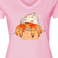 thumbnail image 4 of Inktastic Cute Hermit Crab on Beach Women's V-Neck T-Shirt, 4 of 5