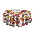 thumbnail image 5 of Its Fall Yall Leaves Pattern Round Tablecloth 60" X 60",Wrinkle Wipeable Table Cloth for Kitchen Dining Room Picnic Patio Party, 5 of 6