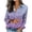 Purple B, variant on Ashirexll Womens Long Sleeve Tops Polka Dots Print Satin Button Front Collared Casual Style Long Sleeve Shirt Top