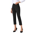 thumbnail image 4 of Pantalones de negocios casuales para mujeres INSPIRE CHIC, longitud recortada, pantalones de oficina con bolsillos, 2XL, negros, 4 of 6