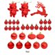 thumbnail image 2 of Wosthever Juego de adornos versátiles de decoraciones para árboles de Navidad de 30 piezas para una impresionante exhibición de árboles de Kits de decoración para fiestas rojo, 2 of 6
