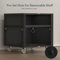 thumbnail image 6 of Metal File Cabinet with Wheels, Rolling Printer Station for Home Office, Heavy Duty Storage Cabinet with Adjustable Shelf, Large Office mobile Cabinet for Fax, Scanner, Copier, Black, 6 of 9
