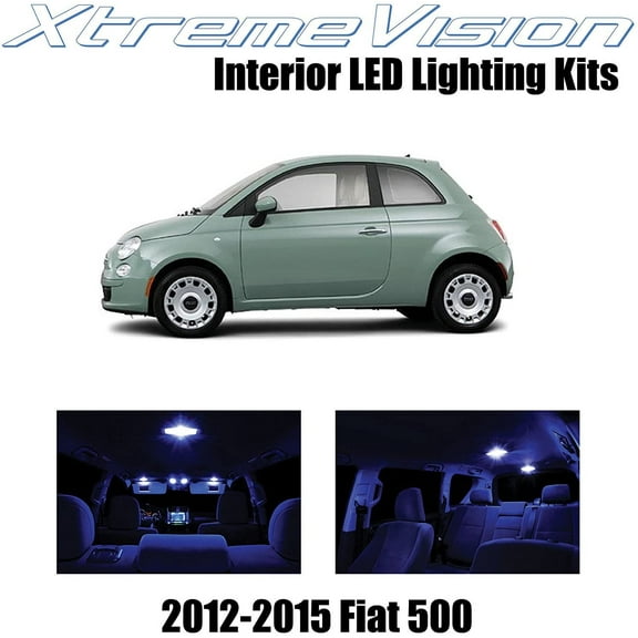 XtremeVision Interior LED for Fiat 500 2012-2015 3 pcs Blue Interior LED Kit   Installation Tool