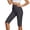 Dark Gray Womens Shorts, variant on Womens Yoga Shorts with Pockets Elastic High Waisted Knee Length Slim Stretchy Side Split Summer Bermuda Short for Women 4th of July