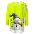 thumbnail image 5 of ZRGHAOYLQ 3/4 Sleeve Christmas Shirts Women White Christmas Snowman Print Shirts 2025 Crewneck Christmas Pullover Sweatshirt Long Sleeve Loose Shirts Tops for Christmas Gifts, 5 of 5