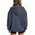 thumbnail image 3 of Hearthz Women Zip Up Hoodie Jacket Solid Color Drop Shoulder Womens Zip Up Hoodie Fall Winter Warm Sweatshirt for Women with Pocket Navy L, 3 of 4