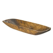 Luxury Living Furniture Regular Hand-Carved Rustic Wooden Decorative Bowl, Pecan
