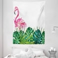thumbnail image 1 of Tropical Tapestry, Exotic Nature Botanical Artwork with Leaves and Flamingo Watercolors Artwork, Wall Hanging for Bedroom Living Room Dorm Decor, 60W X 80L Inches, Green Pink Blue, by Ambesonne, 1 of 2
