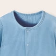 thumbnail image 6 of Quealent Newborn Baby Boy Clothes Cotton Shirt Bodysuit Button Up Long Sleeve Romper Jumpsuit One-Piece Outfit (Light Blue, 18-24 Months), 6 of 6