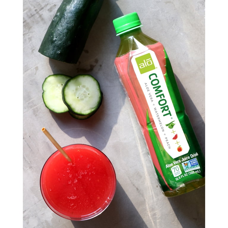 Alo, Aloe Vera Drink, Watermelon Peach 16.9oz, Pack of 12