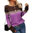 thumbnail image 2 of Sherrylily Women Autumn Winter Colorblock Pullover Sweaters Striped Slim Knitwear, 2 of 5