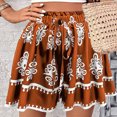 thumbnail image 5 of Ruimatai Women's Bohemian Printed Wide Leg Shorts Casual Comfortable Elastic Waist Summer Beach Shorts Fashion, 5 of 9
