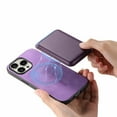 thumbnail image 3 of For Iphone 15 Plus Retro Magsafe Card Bag Pu Back Cover Phone Case(Purple),iPhone 15, 3 of 8