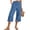 Blue -BJ10, variant on Women's Capri Pants Side Split Linen Summer Beach Casual Drawstring Wide Leg Lounge Palazzo Pant High Waist Trouser with Pockets Wine 2XL