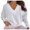 hwj# White340, variant on Women Wrap V Neck Solid Color Sweatshirt Long Sleeve Gold Button Detail Loose Drop Shoulder Soft Casual Elegant Pullover Top,White,L
