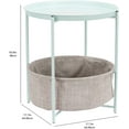 thumbnail image 3 of Basics Round Storage End Table, Side Table with Cloth Basket, Mint Green/Heather Gray, 18 in x 18 in x 19 in, 3 of 7