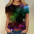 thumbnail image 4 of Kaondbfi Delicate Arctic Light Print T Shirts Fashionable Summer Round Neck Short Sleeve Blouses Tops for Carnival, 4 of 6
