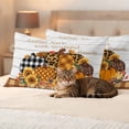 thumbnail image 3 of Orange Pumpkins Fall Outdoor Waterproof Pillow Covers, Thanksgiving Sunflowers Rustic Wood Decorative Rectangle Throw Pillowcase Sofa Cushion Sham for Patio/Couch/Chair, 20"x12" 2 Pack, 3 of 8