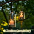 thumbnail image 3 of 5"&4" Hurricane Glass Candle Holders - Glass & Brass Metal Candle Holder for Pillar Candles, Decorative Table Coffee Table Decor, Gold Hurricane Candle Lanterns Cloche for Anthropology Fall Decor, 3 of 7