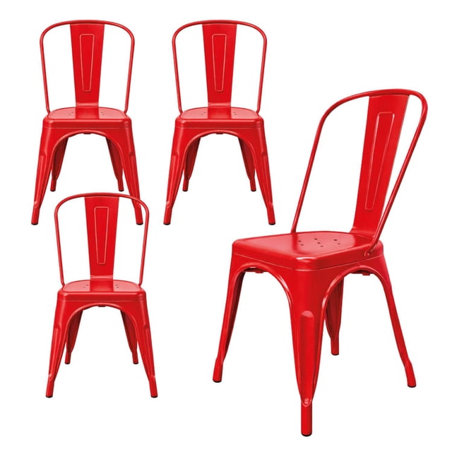 Silla Tolix 4 Pzas Comedor Casa Restaurante Exterior Jardin rojo