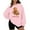 Pink, variant on LITTER'S FULL Women's Casual Fashion Solid Color Round Neck Raglan Long Sleeve Sweatshirt Top with Fun Print for Daily Use,Black,L