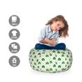 thumbnail image 2 of Irish Storage Toy Bag Chair, 4 Leaf Shamrock Clover Flowers Dotted Dashed Lines National Culture Art, Stuffed Animal Organizer Washable Bag, Large Size, White Green, by Ambesonne, 2 of 3