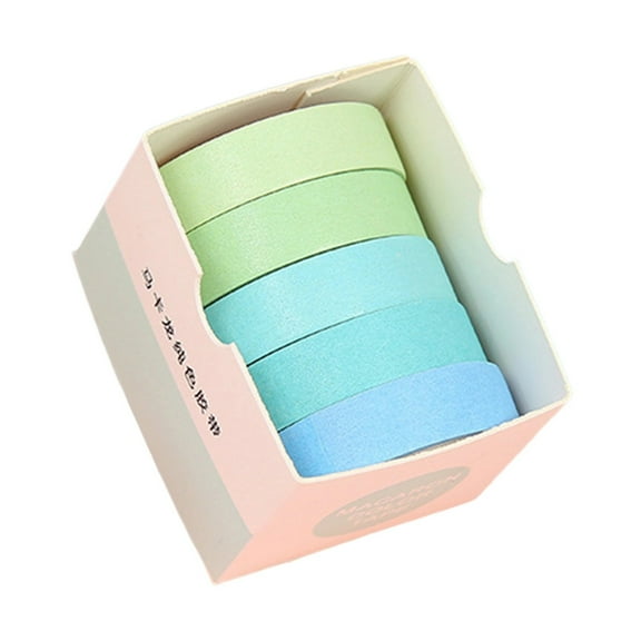 5Rolls Journal Decorative Tape Aesthetic Tape 10mmX2M Water Resistant Paper Tape for Scrapbooking Journal Photo Album