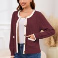 thumbnail image 5 of GYRATEDREAM Women's Long Sleeve Crewneck Button Down Sweaters Knit Cardigan Trendy Ladies Fall Clothes, 5 of 8