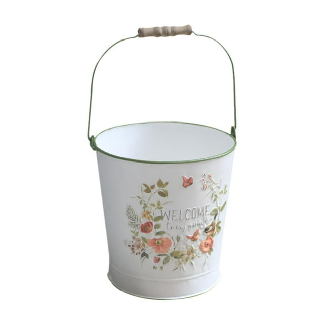 Cubos de flores, cubo de hierro, regalos para floristas, decoraciones de boda, macetero decorativo para jardín, contenedor de almacenamiento para