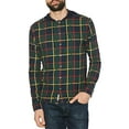 thumbnail image 2 of Original Penguin DARK SAPPHIRE Long Sleeve Plaid Flannel Hoodie Shirt, US Large, 2 of 6