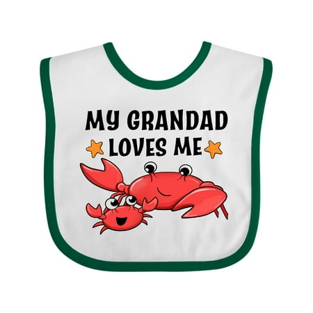 

Inktastic My Grandad Loves Me- cute crab family Gift Baby Boy or Baby Girl Bib