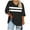 Black, variant on biudgviw Women's Plus Size Tops Color Block 3/4 Sleeve Tunic Tops Oversized Casual V Neck Basic Tees Fall Trendy Clothes