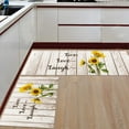 thumbnail image 2 of Anti Fatigue Kitchen Mat Set of 2 Cushioned Kitchen Floor Mats Kitchen Rugs Non Slip Kitchen Runner Rug Blooming Sunflowers Live Love Laugh on Wooden (15.7"x23.6"+15.7"x47.2" inches), 2 of 6