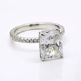 thumbnail image 2 of Eclet Jewels Forever Diamond Ring for Women's - 2.2 Ct Radiant Cut Diamond Rings - 14K White Gold Plated Rings - Engagement Wedding White Diamond Rings - Engagement Surprise Diamond Ring for Women's, 2 of 9