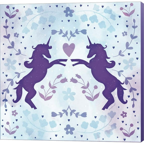 Great Art Now Watercolor Unicorn II by Jennifer Pugh, Canvas Wall Art, 12W x 12H