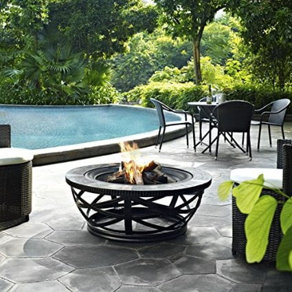 Crosley Glendale Round Slate Firepit Black Walmart Com