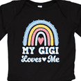 thumbnail image 4 of Inktastic My Gigi Loves Me Retro Rainbow Girls Long Sleeve Baby Bodysuit, 4 of 5